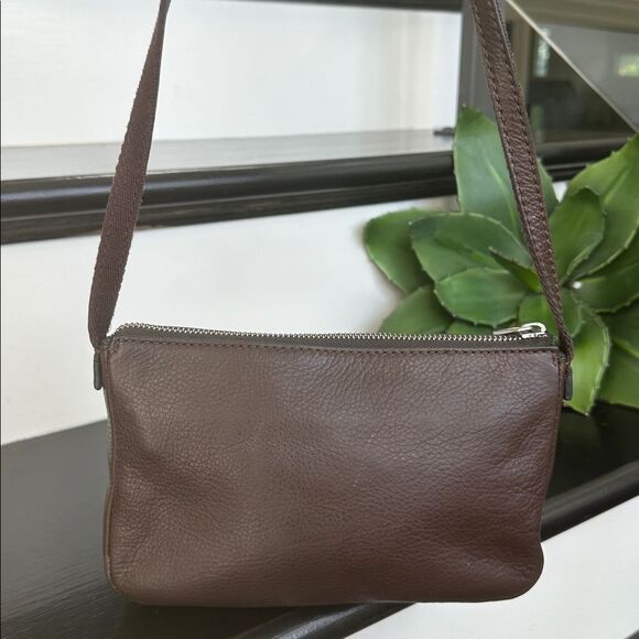 Fossil genuine leather like new crossbody shoulder purse brown - Picture 5 of 10